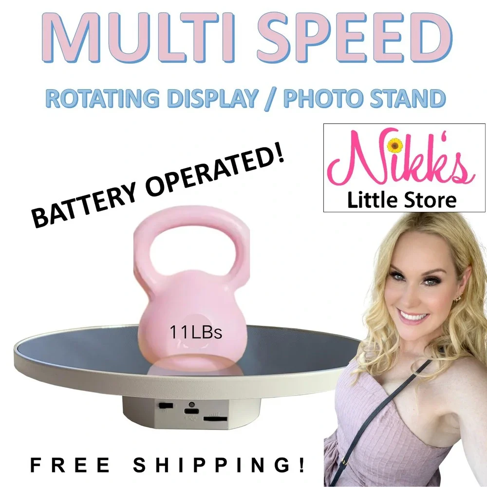 Motorized Rotating Display Stand, Multi Speed 10inch /11Lbs Load ,Mirror WHITE